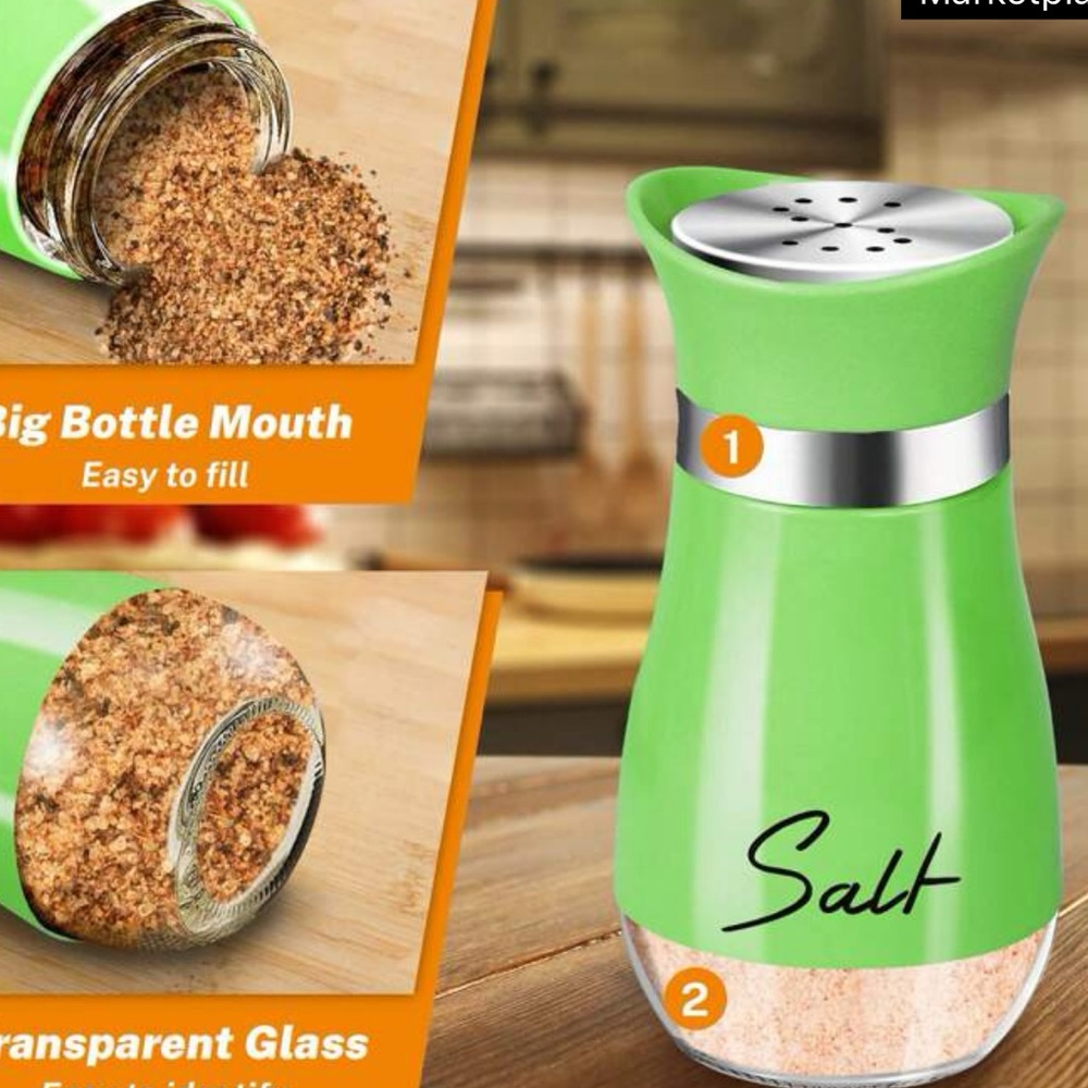 2pcs/Set Salt And Pepper Shaker Set, Adjustable Filling Pepper Shaker,